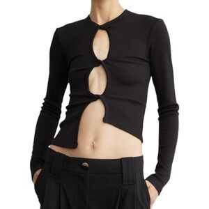 Christopher Esber Open Twist Top in Black